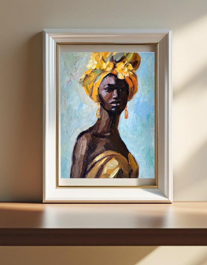 African American Woman Painting Oil Original, Black Woman Portrait ...