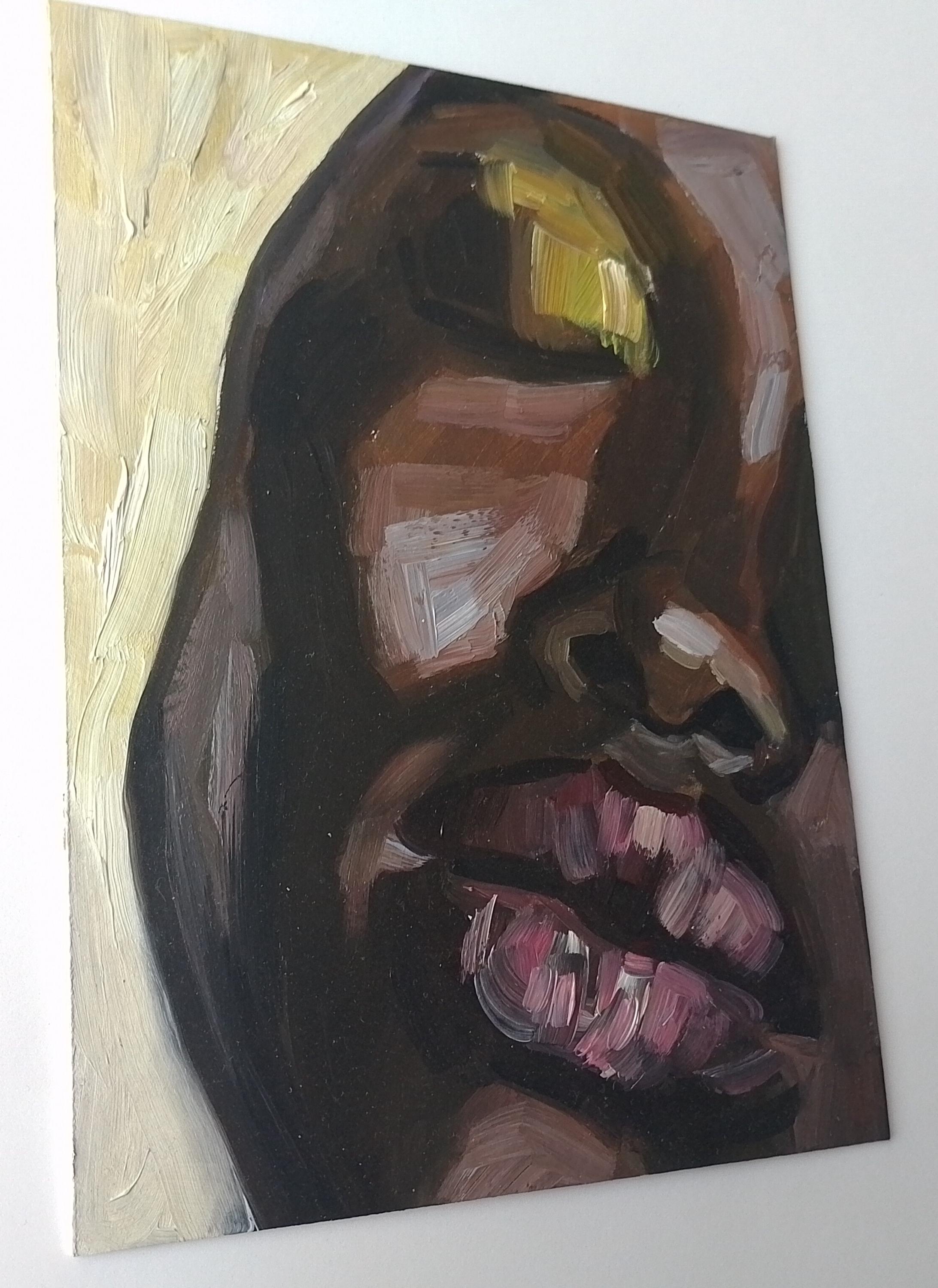 African American Woman Painting Oil Original, Black Woman Portrait ...