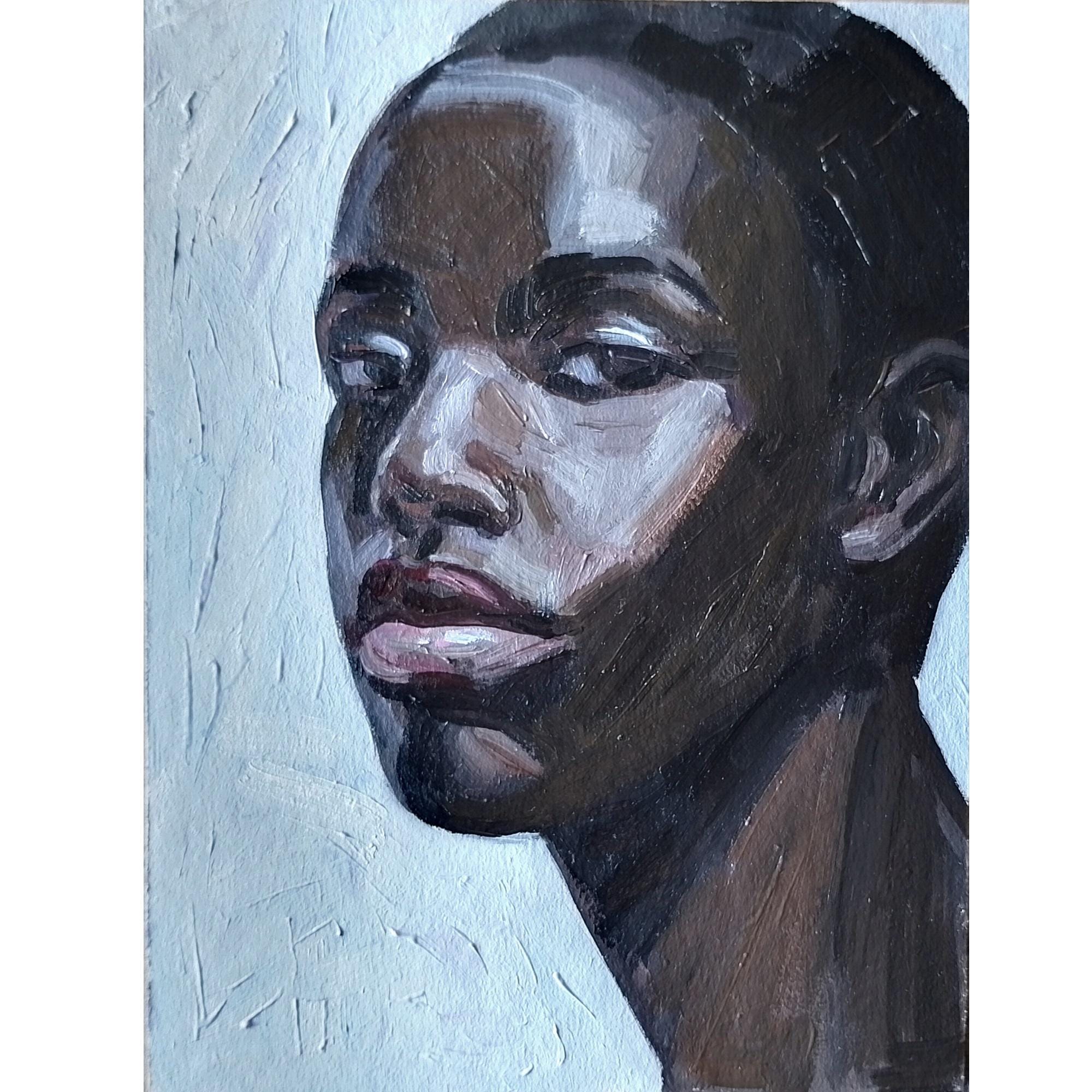African American Woman Painting Oil Original, Black Woman Portrait ...