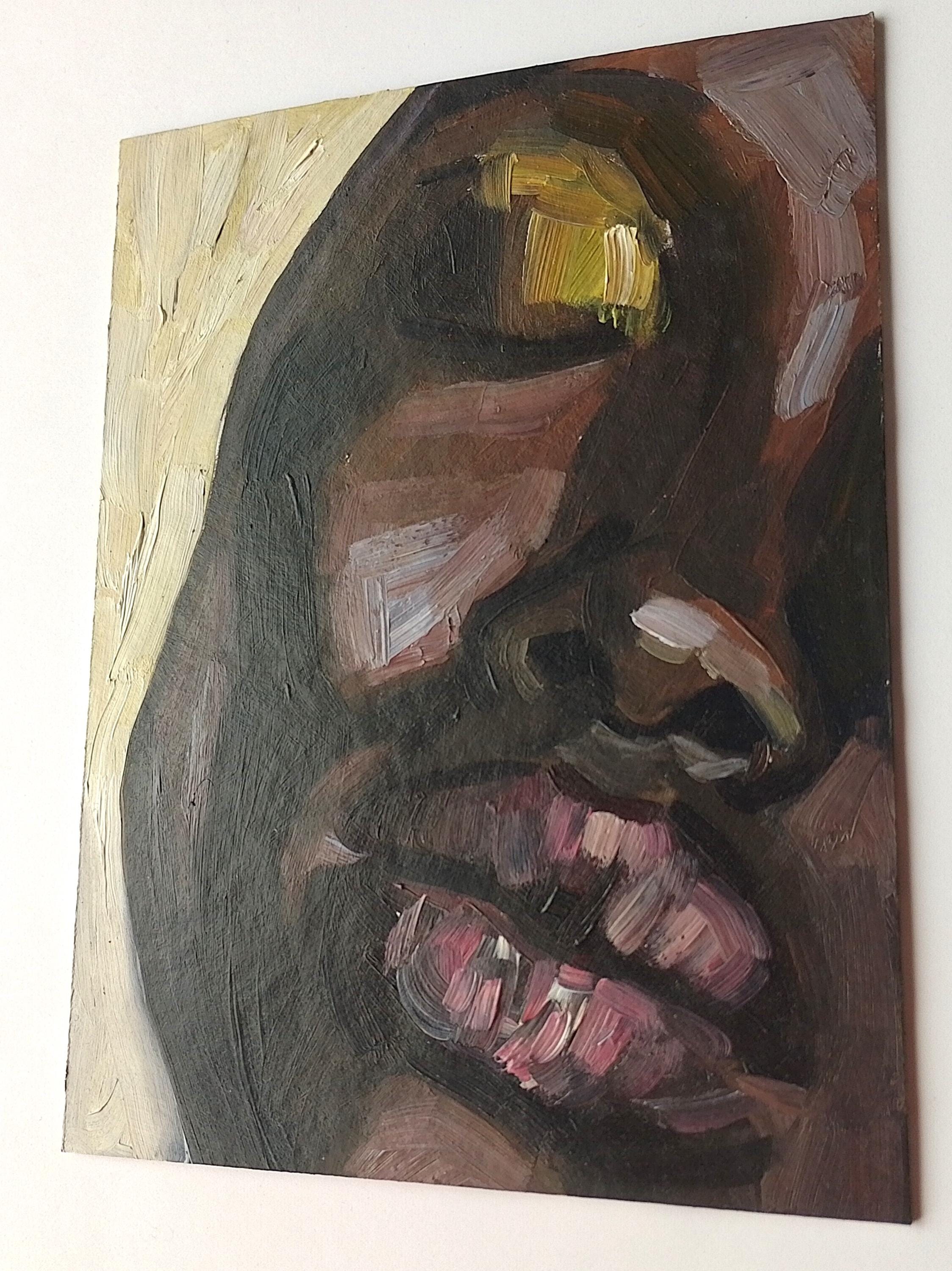 African American Woman Painting Oil Original, Black Woman Portrait ...