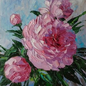 Pfingstrosen Malerei Original Blumen Gemälde Ölgemälde, Wand Kunst, Malerei auf Bestellung