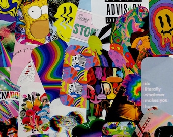 60pc "Trippy 420" EPIC Sticker Pack | Same Day Shipping | Dorm Room | Gift | Best Value | Retro | (3.5" x 2.125")