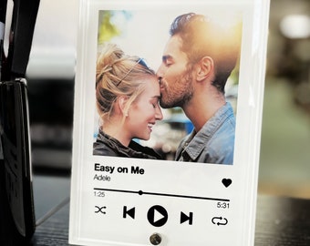 Glass Music Plaque | Custom Photo | Fracture Frame | Printed Glass | Personalized Gift | Full Color Sublimation | Anniversary Gift