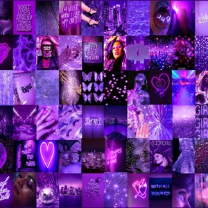 60pc purple Vsco AESTHETIC Wall Collage Kit Same Day Shipping Dorm Room ...