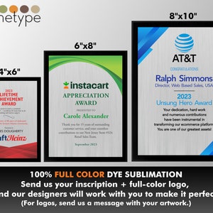 APEX/CHROMA | Plaque | Multiple Sizes | Full Color | Custom Engraved Award | Recognition | Appreciation | Black | Silver | No Engraving Fee
