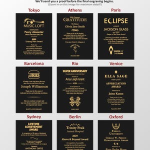 APEX/CLASSIC | Plaque | Multiple Sizes | Custom Engraved Award | Recognition | Appreciation | Black | No Engraving Fee image 2