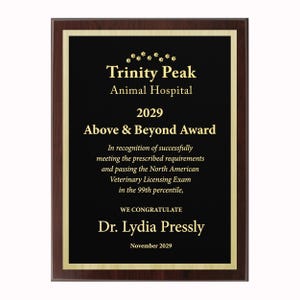 APEX/CLASSIC | Plaque | Multiple Sizes | Custom Engraved Award | Recognition | Appreciation | Black | No Engraving Fee image 7