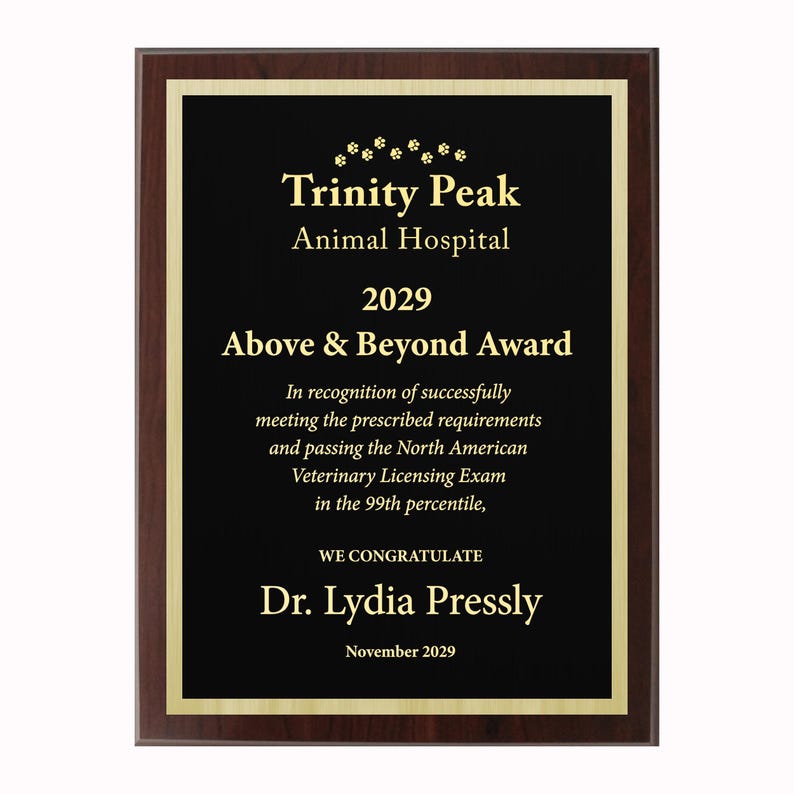 APEX/CLASSIC | Plaque | Multiple Sizes | Custom Engraved Award | Recognition | Appreciation | Black | No Engraving Fee image 7