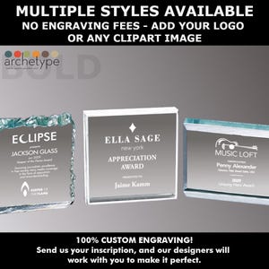 BOLD/PAPERWEIGHT | Acrylic Award | Corporate Gift | Multiple Sizes | Custom Engraved Plaque | Recognition | Acrylic | No Engraving Fee
