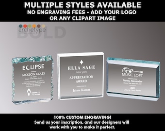 BOLD/PAPERWEIGHT | Acrylic Award | Corporate Gift | Multiple Sizes | Custom Engraved Plaque | Recognition | Acrylic | No Engraving Fee