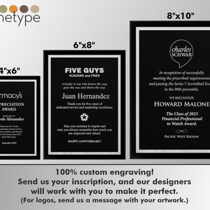 APEX/BLACK | Plaque | Multiple Sizes | Custom Engraved Award | Recognition | Appreciation | Black | No Engraving Fee