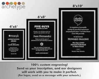 APEX/BLACK | Plaque | Multiple Sizes | Custom Engraved Award | Recognition | Appreciation | Black | No Engraving Fee