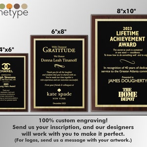 APEX/CLASSIC | Plaque | Multiple Sizes | Custom Engraved Award | Recognition | Appreciation | Black | No Engraving Fee