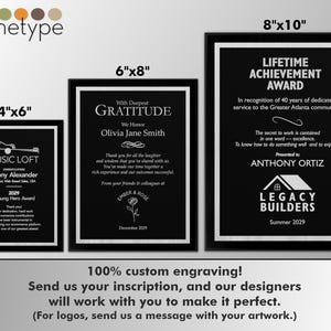 APEX/BLACK | Plaque | Multiple Sizes | Custom Engraved Award | Recognition | Appreciation | Black | No Engraving Fee