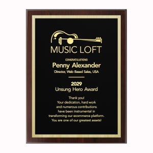 APEX/CLASSIC | Plaque | Multiple Sizes | Custom Engraved Award | Recognition | Appreciation | Black | No Engraving Fee image 8
