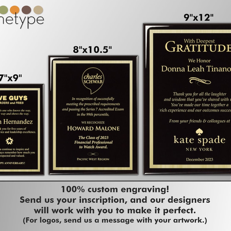 Custom Gold Plaque - Etsy