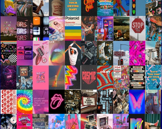 40/60pc 80s Rad AESTHETIC Wall Collage Kit Same - Etsy