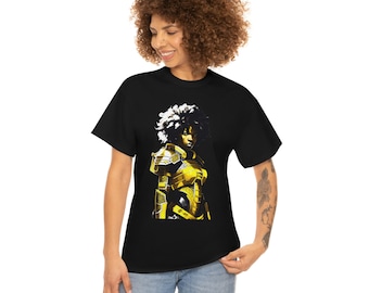 T-shirt Afrofuturisme Samouraï Jaune