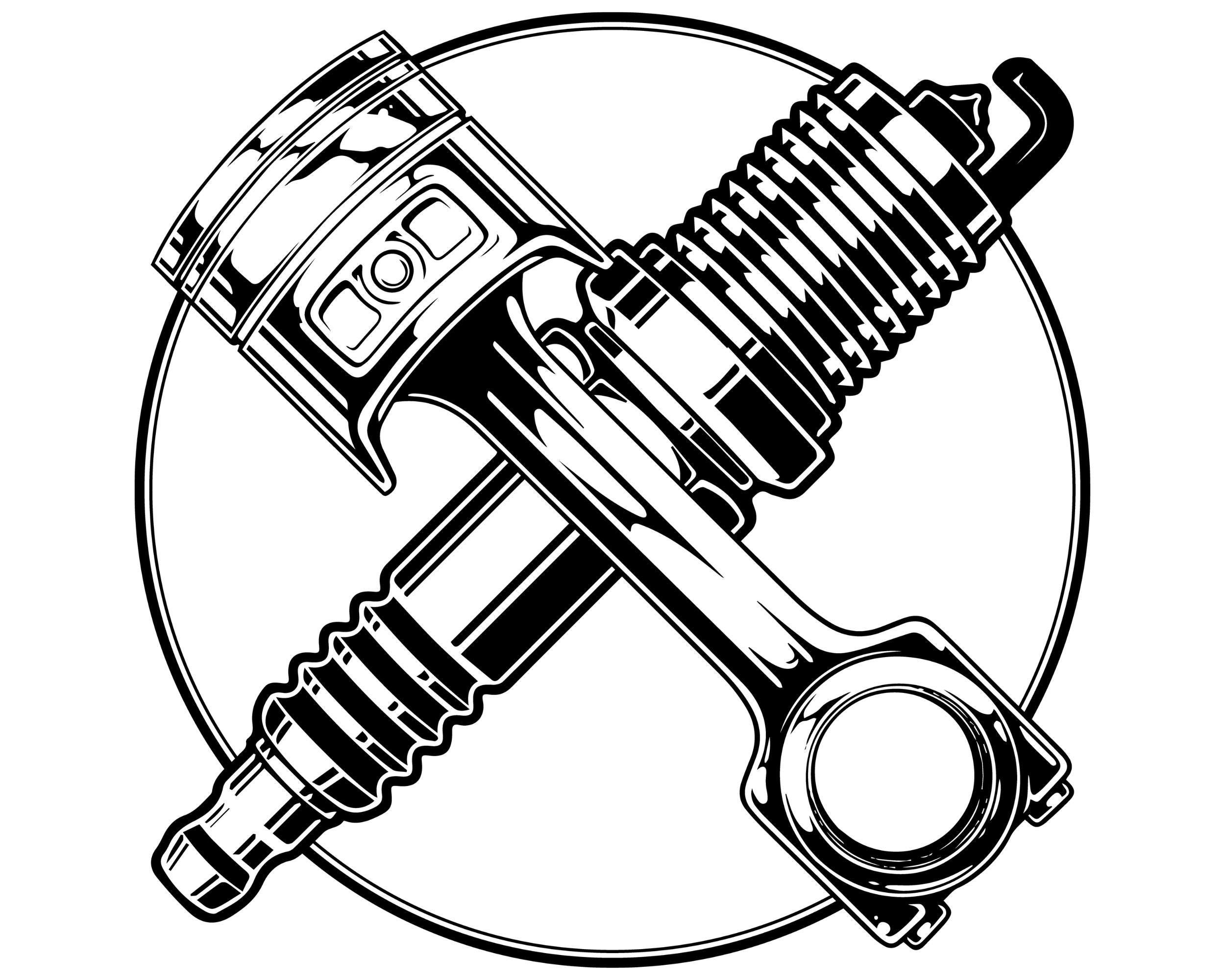 Meccanico SVG / Logo meccanico SVG / Piston SVG / Spark Plug Etsy