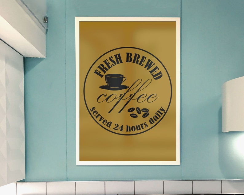 Coffee sign for kitchen Fresh brewed coffee svg Etsy