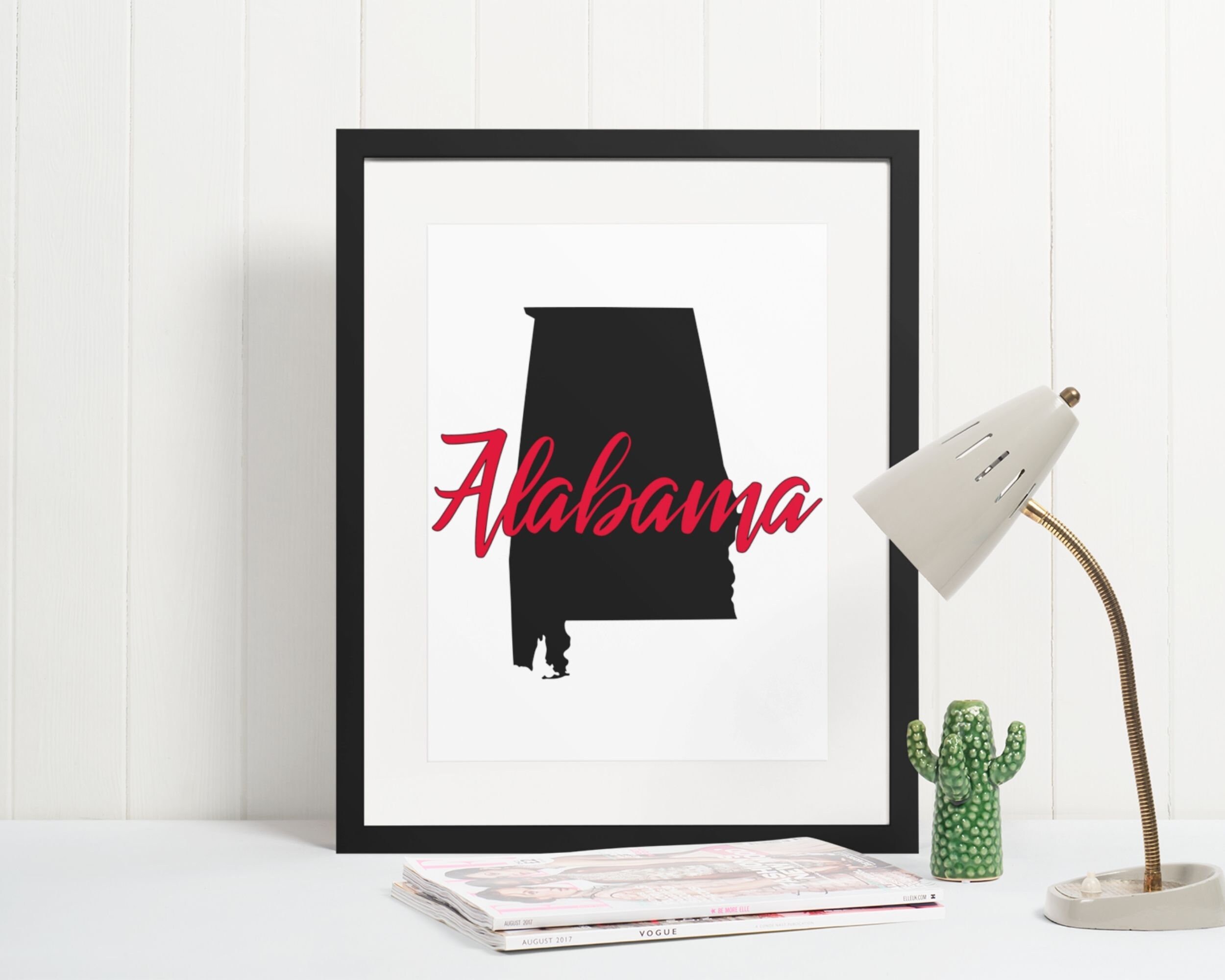 AlabamaAlabama wall art printAlabama printmap art Etsy