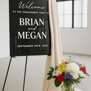 Acrylic Wedding Welcome Sign | Engagement Party Welcome Sign | Custom Wedding Sign | Wedding Sign | Welcome to our Wedding Sign Black