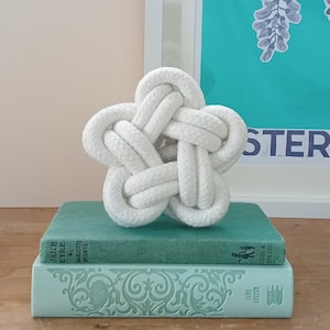 Star knot for coffee table styling, freestanding ornament, shelf decor, nautical inspired knot, natural cotton rope decor, display accent image 1