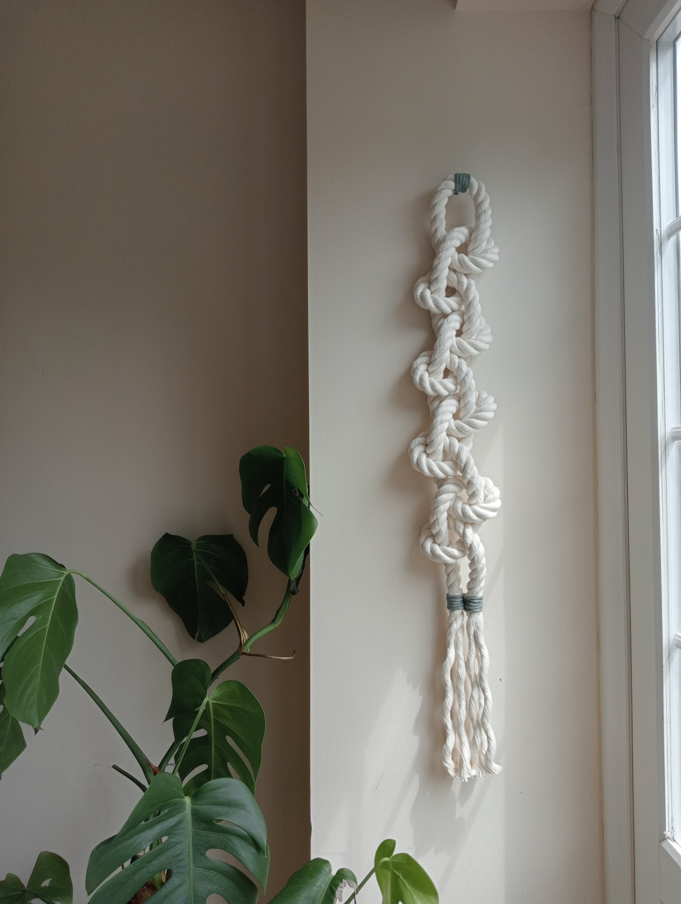 Chain Rope Art, Coastal Decor, Large Textural Wall Art, Fibre Art