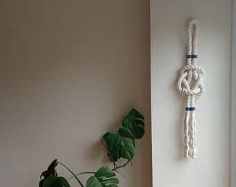 Jar Sling knot, nautical decor, sailor knots, large wall art, rope art decor, coastal vibe decor, beach house art, hackamore bridle knot