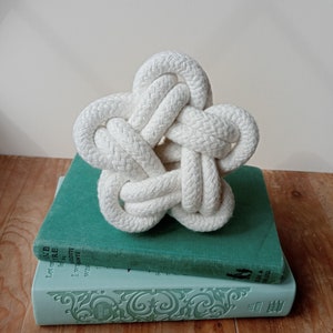 Star knot for coffee table styling, freestanding ornament, shelf decor, nautical inspired knot, natural cotton rope decor, display accent image 5