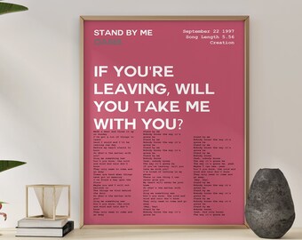 Stand By Me Lyrics Etsy Stand By Me Lyrics Etsy