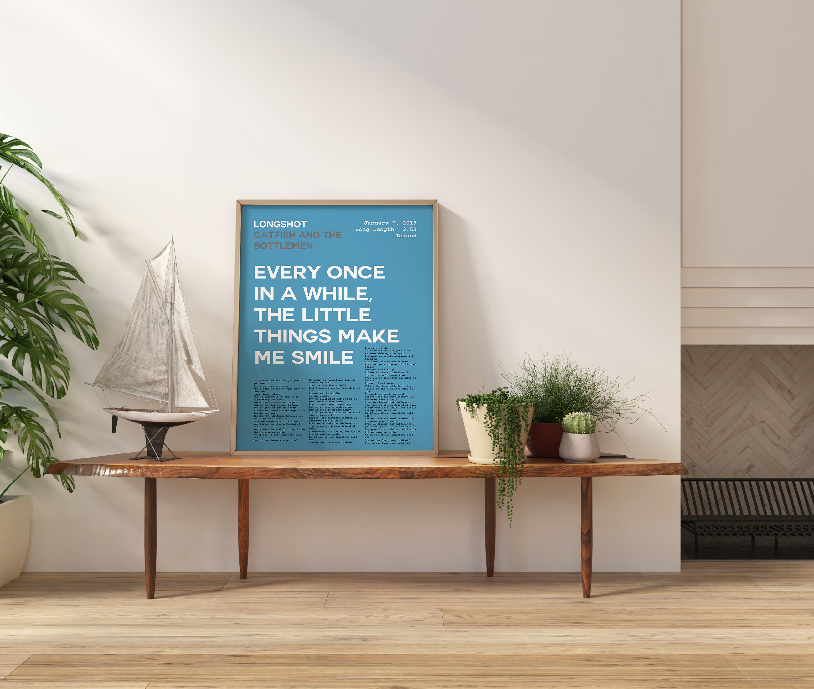 Catfish and the Bottlemen Longshot Lyrics Poster Music Etsy