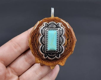 Turquoise Pinecone Pendant Necklace