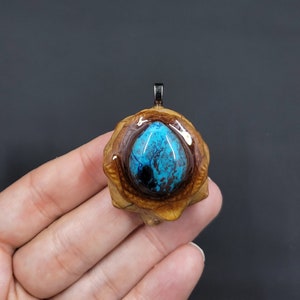 Chrysocolla Pinecone Pendant Necklace - Read Item Description
