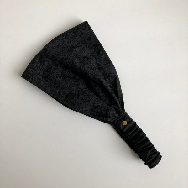 Bandeau pour homme unisexe style bohème nouveau bandeau en coton japonais taille S ~ XXL cadeau pour homme noir gris coton vagues