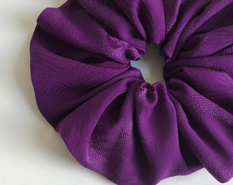 Kimono Scrunchie Silk Hair Tie Hair Bobble Vintage Japanese Silk Gift for Women Gift for Her Purple Mist Pattern Silk