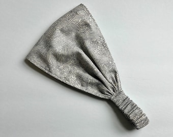 Diadema bohemia para hombre: algodón japonés hecho a mano, estampado de olas del océano