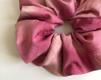 Kimono Scrunchie Silk Hair Tie Hair Bobble Vintage Japanese Silk Gift for Women Gift for Her Pink Ombré Silk