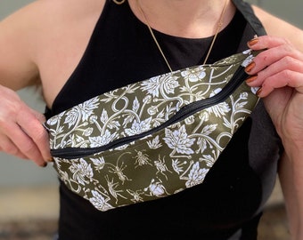 DANCING BUGS Fanny Pack - cottagecore style / woodland creatures / fairycore festival / entomology gifts / naturalist