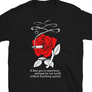 JAG VÅGAR DIG t-shirt - grafisk rosa cigarett / goth estetik / andliga talesätt / unisex kortärmad t-shirt