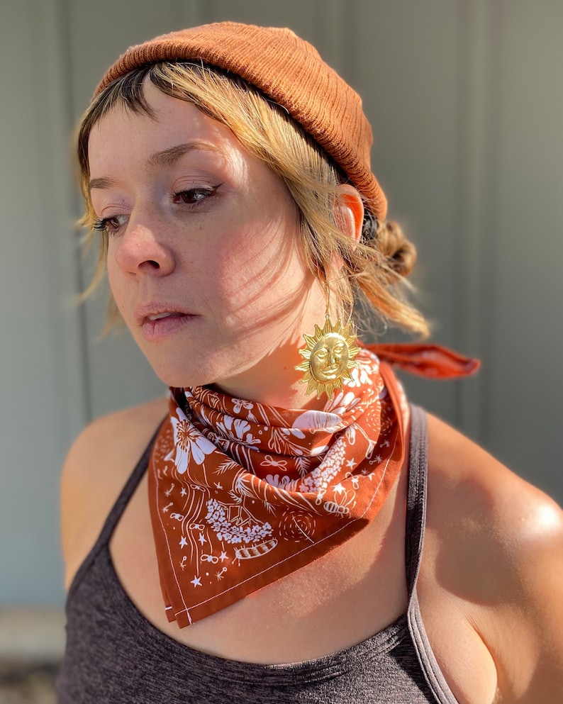 COLORADO WILDFLOWERS 21x21 Bandana Rust Orange / State Etsy