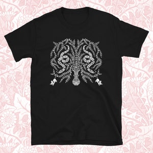 ORM & MUS t-shirt - botanisk illustration / originalkonst / minimalistisk växt unisex kortärmad grafisk t-shirt bild 1