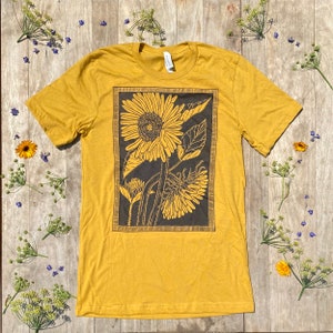 SUNFLOWER special edition - wildflower aesthetic / kansas state flower / botanical line art / unisex short sleeve graphic t shirt tshirt