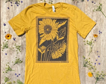 SUNFLOWER special edition - wildflower aesthetic / kansas state flower / botanical line art / unisex short sleeve graphic t shirt tshirt