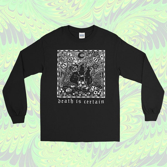 DEATH IS CERTAIN Tshirt - Unisex Long Sleeve Graphic Mice / Floral / Spooky  / Pastel Goth / Cottagecore T Shirt - Etsy Canada