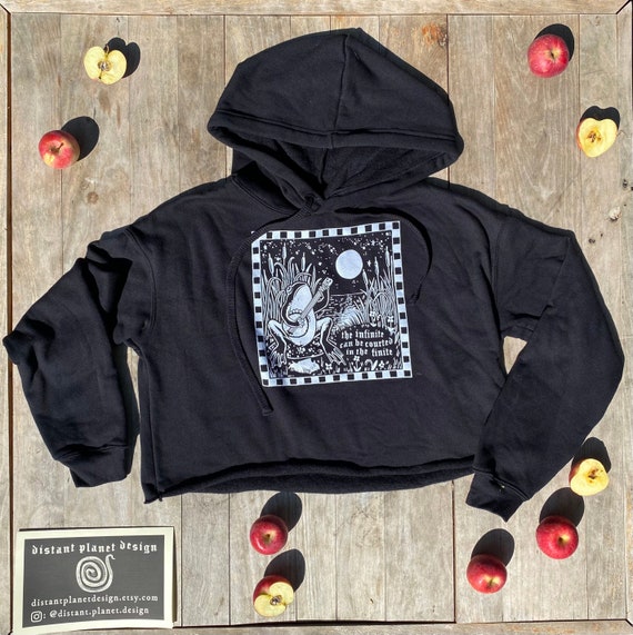 Graphic cropped deals hoodie