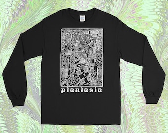 PLANTASIA tshirt - Unisex Long Sleeve Graphic Botanical Houseplant Plant Daddy / Lady Green Witch Illustration T Shirt