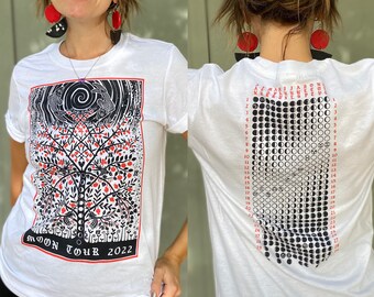 MOON TOUR 2022 Tshirt - mystische Fische Astrologie / Mondkalender / witchy okkult / unisex kurzärmeliges grafik t shirt