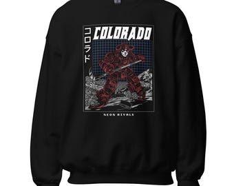 Colorado Hockey Cybercore T-shirt - Anime Game Day Apparel - Unisex streetwear - zwart/grijs