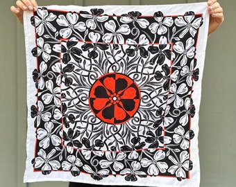 DOGWOOD TREE 21x21” bandana - wildflower floral scarf / botanical pattern / hair accessory / neckerchief / cottagecore / birth flower